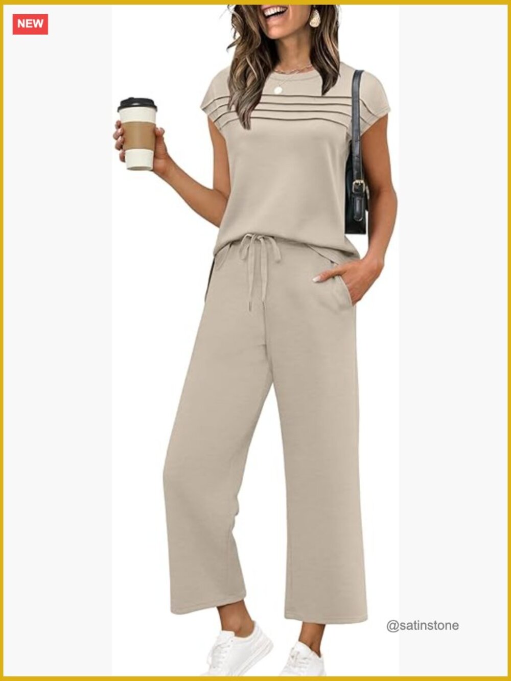 Two Piece Sets Cap Sleeve Top Wide Leg Pants Lounge Matching Sets S-3XL